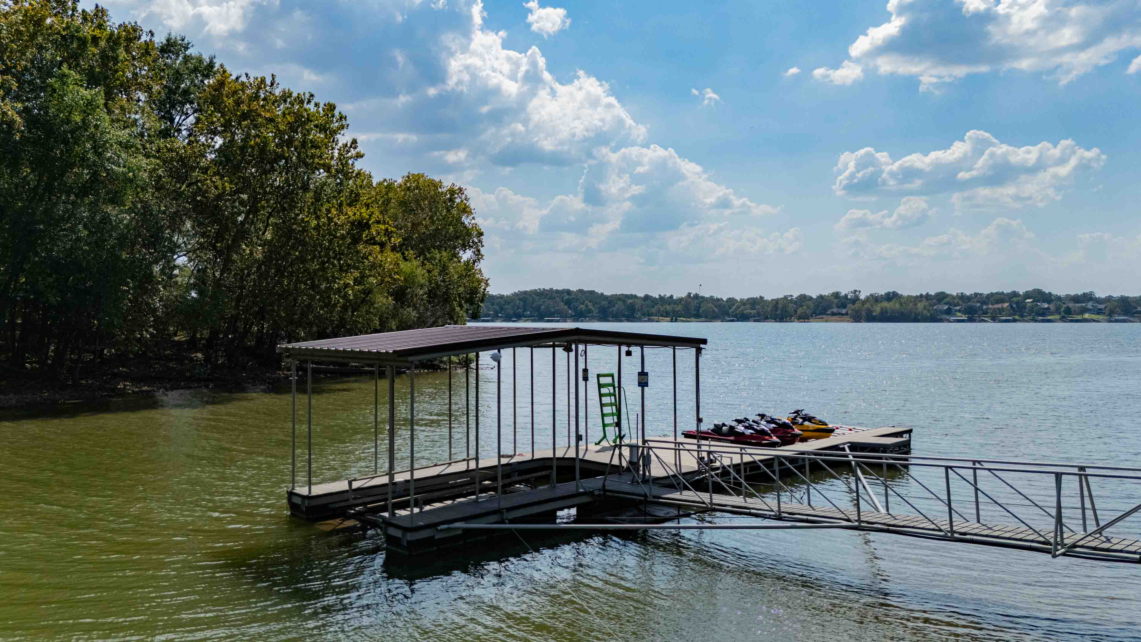 Private dock with jet ski