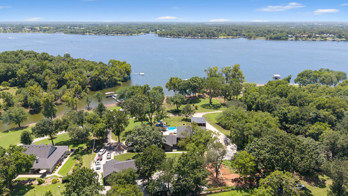Aerial view of the lake and shoreline
